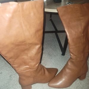 Brown knee length boots
